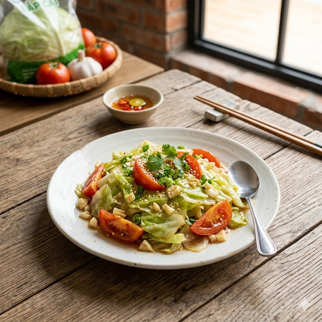 Stir Fried Cabbages W Garlic/Tomato