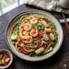 Stir Fried Rice Noodles With Seafood
